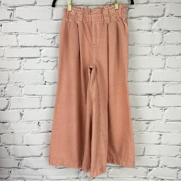 Pilcro Denim - Anthropologie Pilcro Paperbag Wide Leg Pants Women's XXS Peach Cropped High Rise